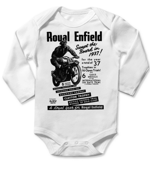 Gorgeous 1937 Royal Enfield Motorcycles Long Sleeve Baby One-Piece