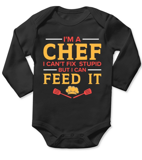 Kitchen Chef Quote Gift Funny Cooking Long Sleeve Baby One-Piece