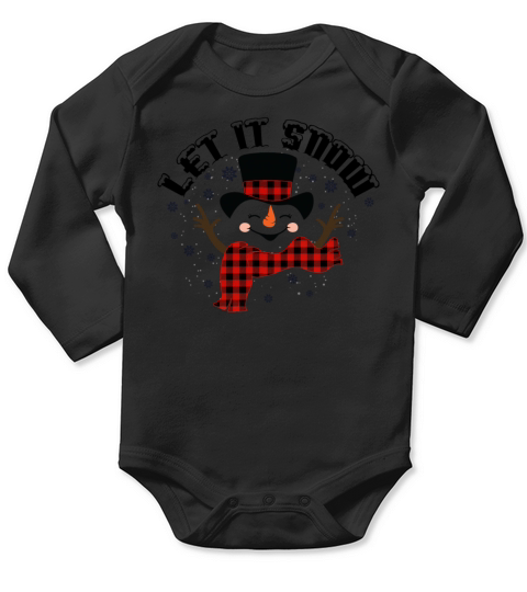 Let It Snow Retro Christmas Vintage Christmas Long Sleeve Baby One-Piece