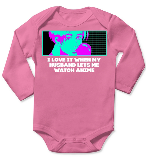 My Husband Lets Me Watch Anime Manga Couples Long Sleeve Baby One-Piece