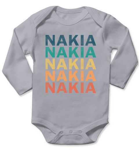 Nakia Name T Shirt - Nakia Vintage Retro Name Gift Long Sleeve Baby One-Piece