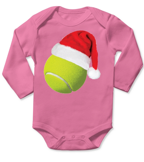 Santa sports themed - Tennis ball santa cap Long Sleeve Baby One-Piece