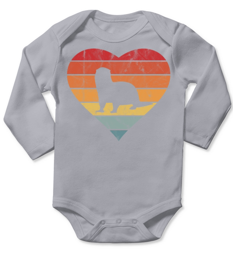 Sea Otter Vintage Heart Sunset Cute Womens River Long Sleeve Baby One-Piece