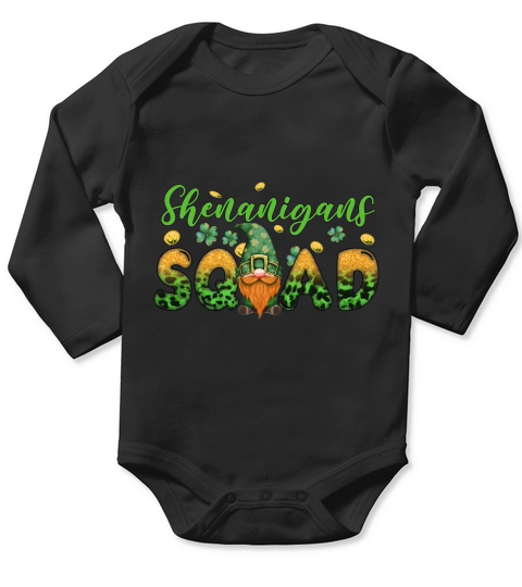 Shenanigans Squad Gnomes St Patricks Day Long Sleeve Baby One-Piece