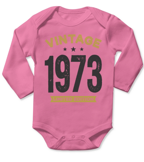 Vintage 1973 - 49th birthday Retro Classic Long Sleeve Baby One-Piece