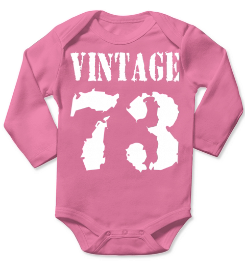 Vintage 1973 - Vintage 73 - Party Vector Long Sleeve Baby One-Piece