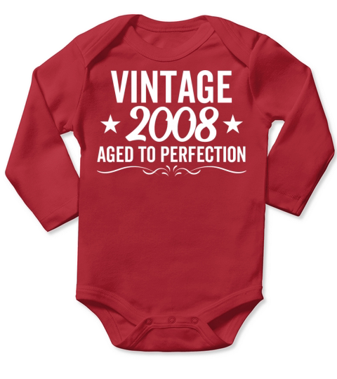Vintage 2008 Aged To Perfection Long Sleeve Baby One-Piece