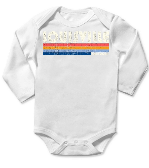 Vintage 70s 80s Style Louisville Ky Long Sleeve Baby One-Piece