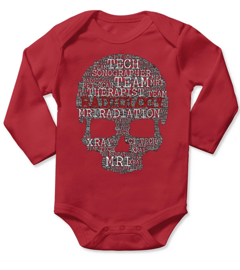 X-ray Tech Radiology Skull Shape Loves Radiologist Long Sleeve Baby One-Piece