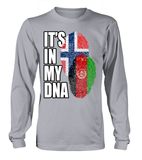 Afghan And Norwegian Mix Heritage DNA Flag Long sleeved Unisex