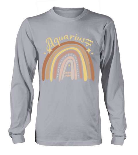 Aquarius Zodiac Bohemian Boho Rainbow 70s Vintage Long sleeved Unisex