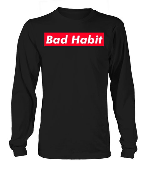 Bad Habit Red Box Minimalist Typography Long sleeved Unisex