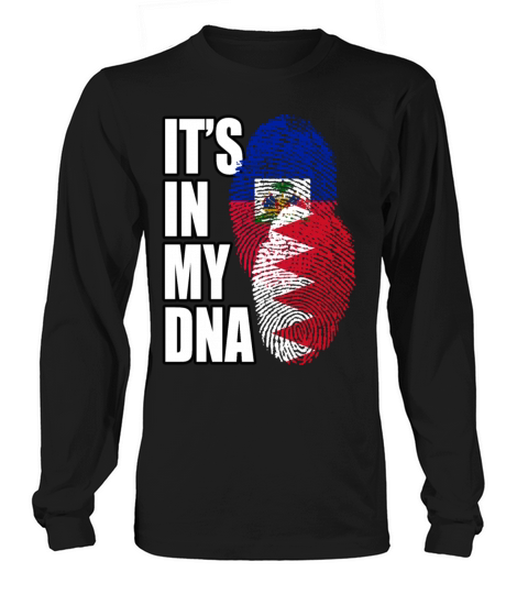 Bahraini And Haitian Mix Heritage DNA Flag Long sleeved Unisex