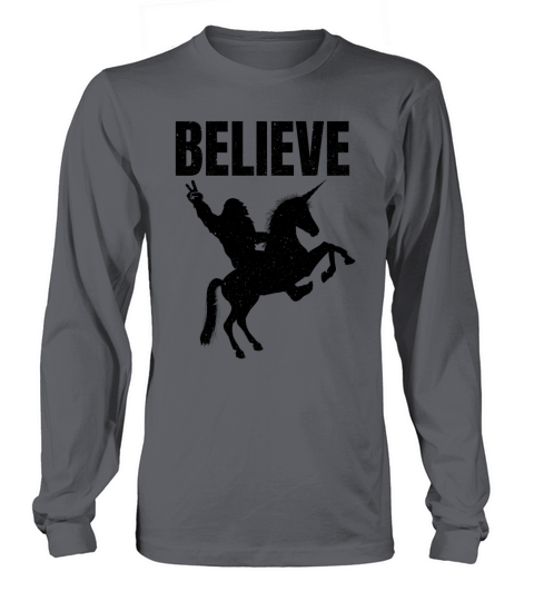 Bigfoot Riding A Unicorn Long sleeved Unisex
