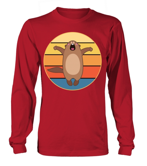 Cute Groundhog Retro Sunset Vintage Animal Lover Long sleeved Unisex