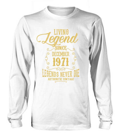 December 1971 Vintage Birthday Present Long sleeved Unisex