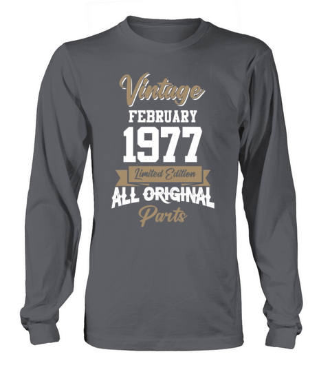 February 1977 Vintage Birthday Present Long sleeved Unisex