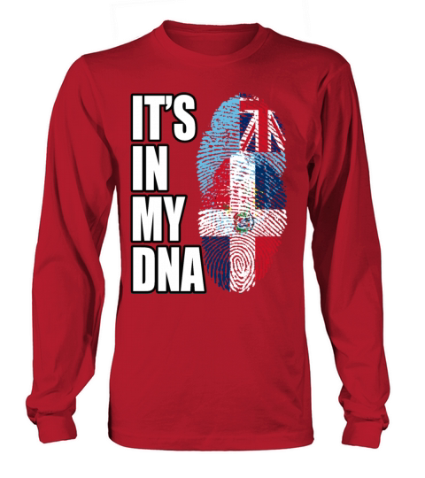 Fijian And Dominican Mix Heritage DNA Flag Long sleeved Unisex