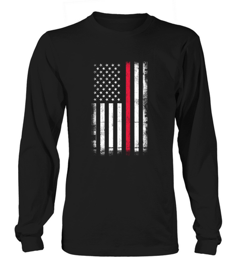 Firefighter American Flag Vintage Long sleeved Unisex