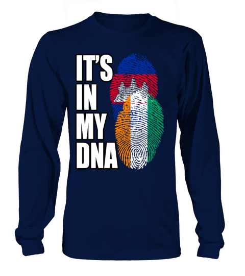 Ivorian And Cambodian Mix Heritage DNA Flag Long sleeved Unisex