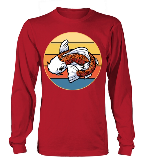 Japanese Koi Fish Vintage Retro Sunset Long sleeved Unisex