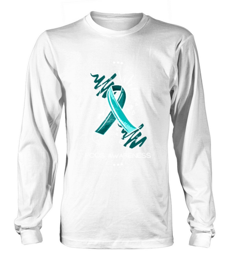 PCOS Awareness Teal Ribbon Hand Scribbles Long sleeved Unisex