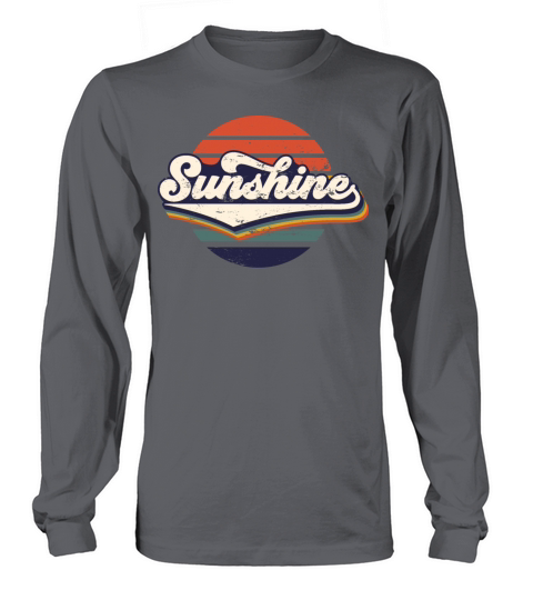 Sunshine Retro Vintage Typography Lettering Slogan Long sleeved Unisex