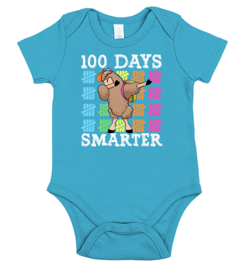 100 Days Of School Dabbing Llama Smarter Boys Short Sleeve Baby One-Piece