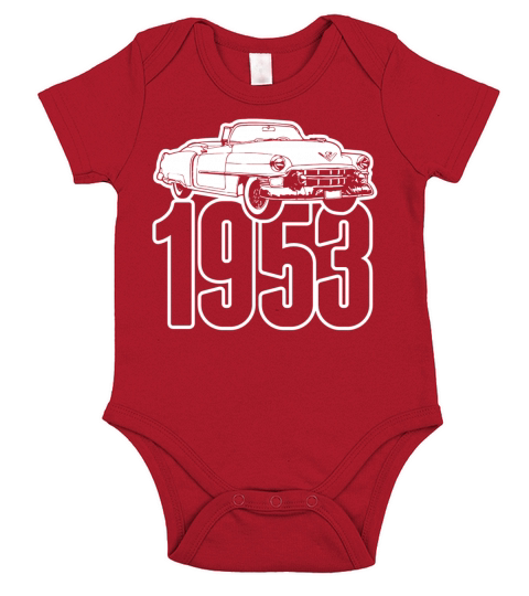 1953 Cadillac Series 62 Convertible Illustration Short Sleeve Baby One-Piece