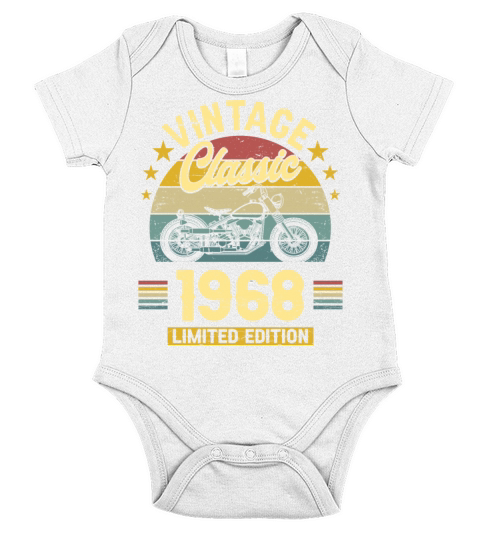 1968 55 Years Old Vintage 55th Birthday Short Sleeve Baby One-Piece