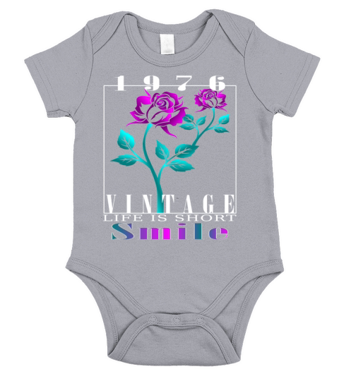 1976 Born Vintage Rose Gift Short Sleeve Baby One-Piece