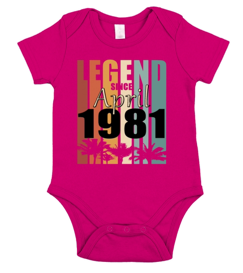 1981 April birthday vintage saying Short Sleeve Baby One-Piece