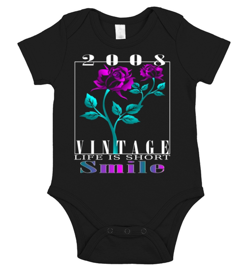 2008 Born Vintage Rose Gift Short Sleeve Baby One-Piece