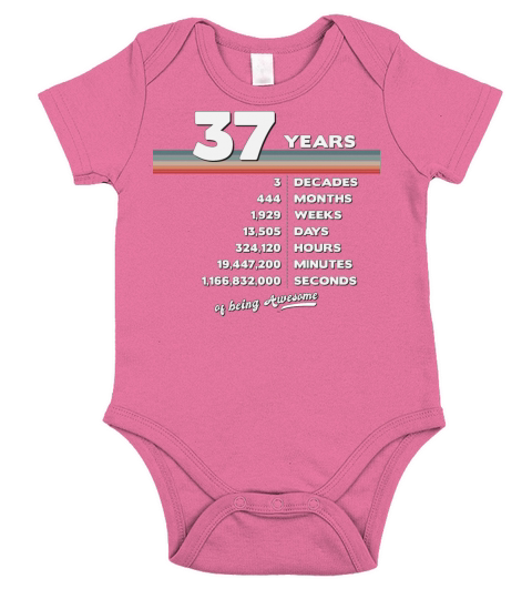 37th Birthday Vintage 37 Years Old Retro 444 Short Sleeve Baby One-Piece
