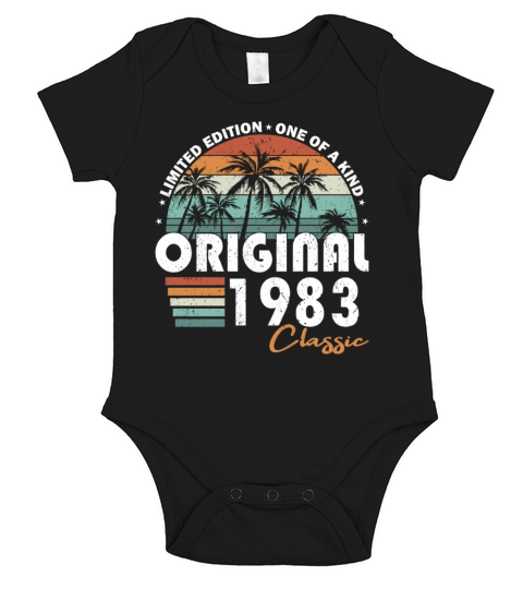 40th birthday vintage 1983 original 1983 Short Sleeve Baby One-Piece