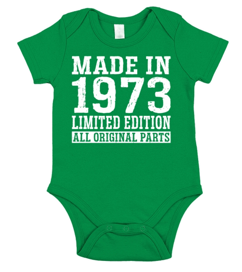 50th birthday vintage 1973 made in 1973 Short Sleeve Baby One-Piece