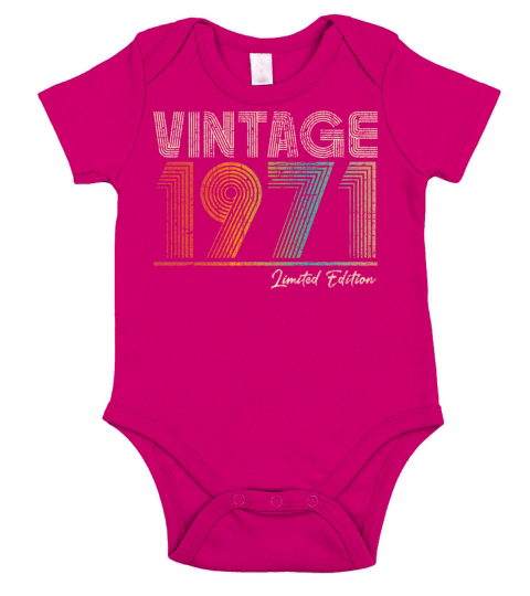 52 Years Old Vintage 1971 52nd Birthday Gifts Short Sleeve Baby One-Piece