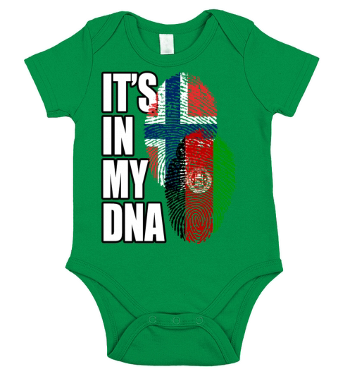 Afghan And Norwegian Mix Heritage DNA Flag Short Sleeve Baby One-Piece