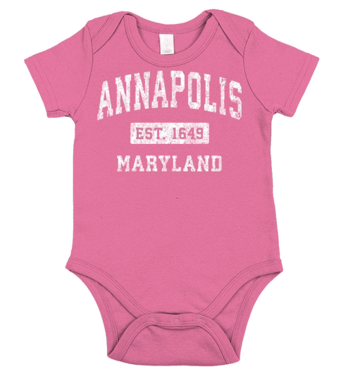 Annapolis Maryland Md Vintage Established Sports D Short Sleeve Baby One-Piece