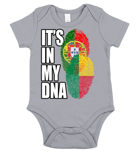Beninese And Portuguese Mix Heritage DNA Flag Short Sleeve Baby One-Piece