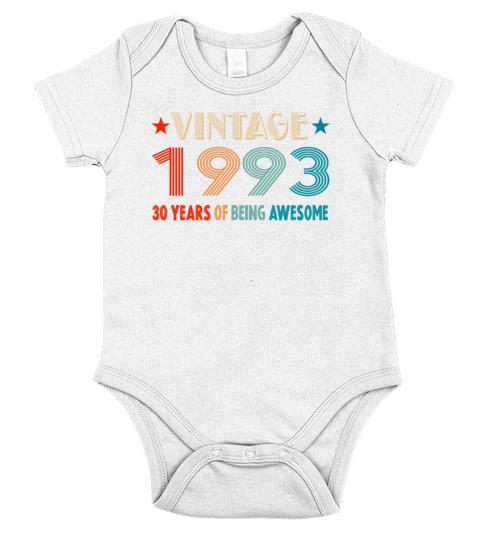 Classic Vintage 1993 - 30 Years Old Birthday Short Sleeve Baby One-Piece