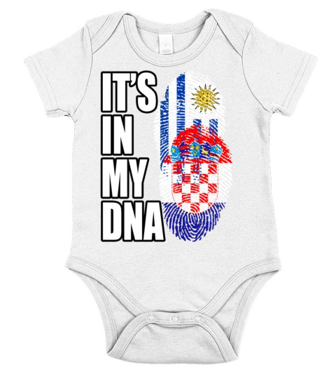 Croatian And Uruguayan Mix Heritage DNA Flag Short Sleeve Baby One-Piece