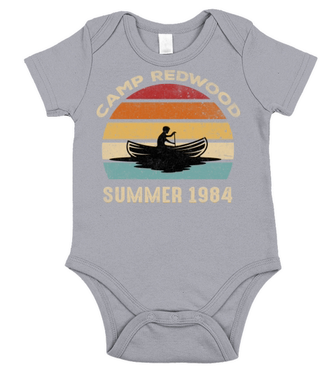 Distressed Retro Vintage Camp Redwood 1984 Short Sleeve Baby One-Piece