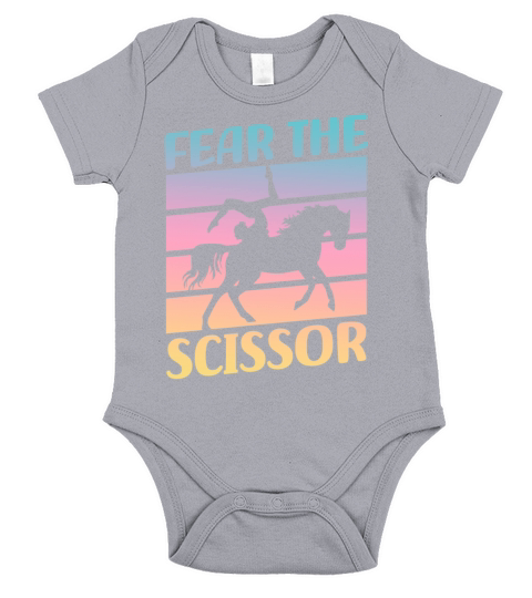 Fear The Scissor Horseback Vaulting Short Sleeve Baby One-Piece