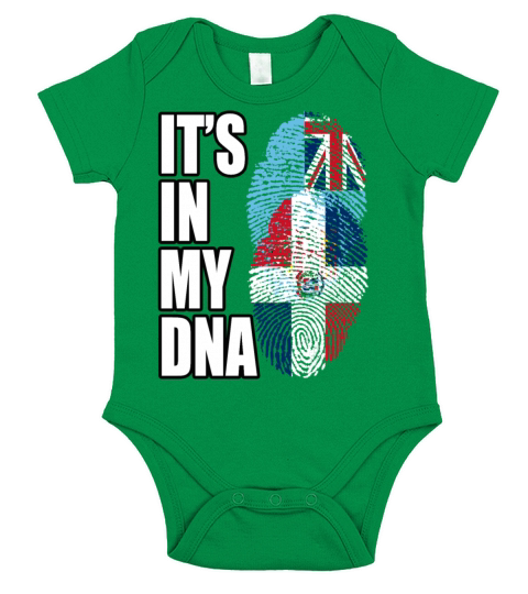 Fijian And Dominican Mix Heritage DNA Flag Short Sleeve Baby One-Piece