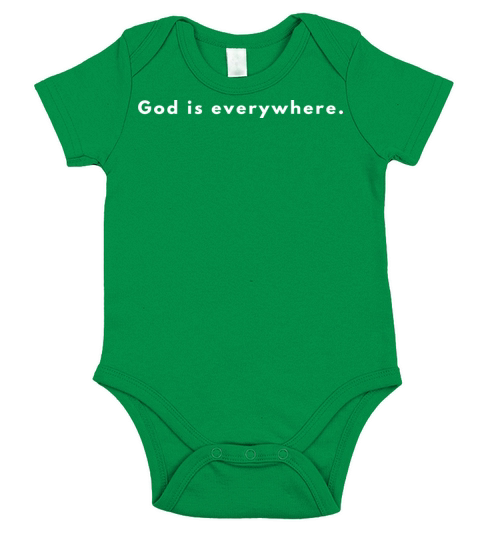 God Is Everywhere - Christian Quote Short Sleeve Baby One-Piece