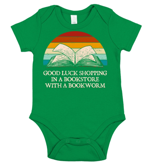 Good Luck Shopping in Funny Book Lover Humor Bookw Short Sleeve Baby One-Piece