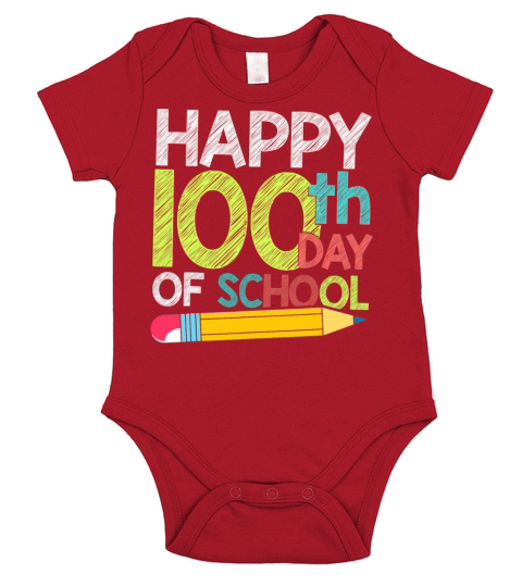 Happy 100 Days Of School Short Sleeve Baby One-Piece