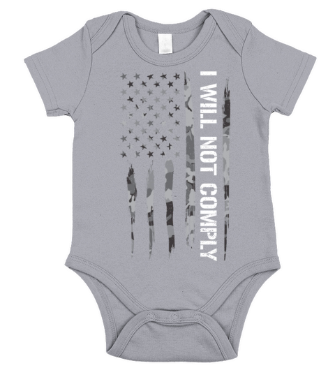 I Will Not Comply - American Flag Short Sleeve Baby One-Piece