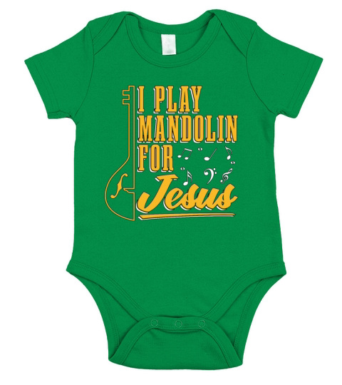 Mandolin I Play Mandolin For Jesus Country Music Short Sleeve Baby One-Piece